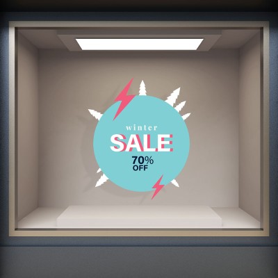 Winter Sale 70%, Εκπτωτικά, Αυτοκόλλητα βιτρίνας, 40 x 